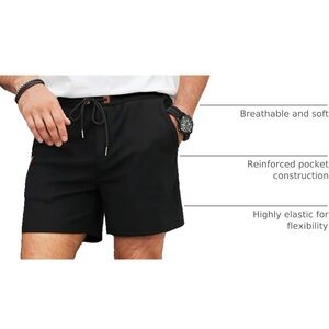 New w/out Tags JMIERR Men's Casual 7" Shorts Waffle Elastic Waist